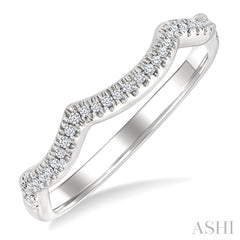 1/10 Ctw Triple Arch Round Cut Diamond Wedding Band in 14K White Gold