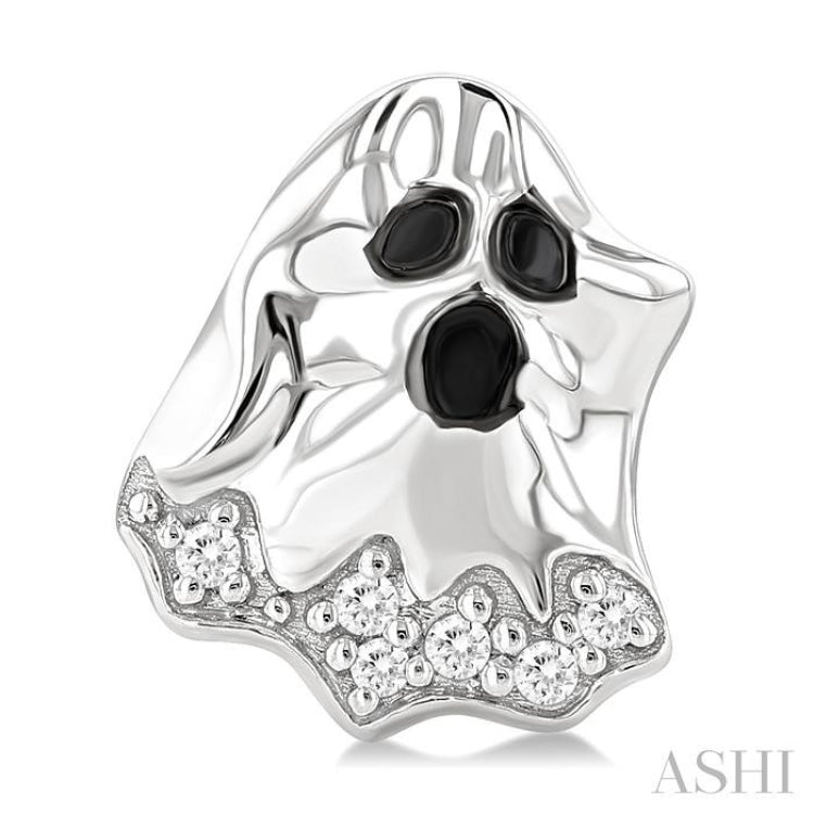 1/20 Ctw Petite Ghost Round Cut Diamond Fashion Earrings in 10K White Gold