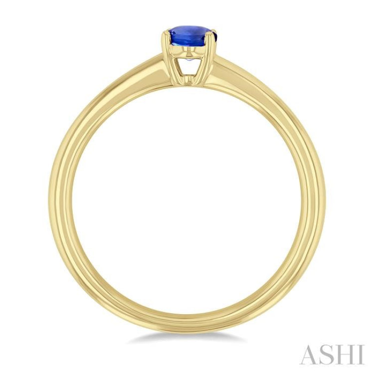 6x4 MM Oval Shape Tanzanite Precious Solitaire Ring in 14K Yellow Gold