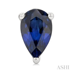 4X3 MM Pear Shape Sapphire Precious Stud Earrings in 14K White Gold